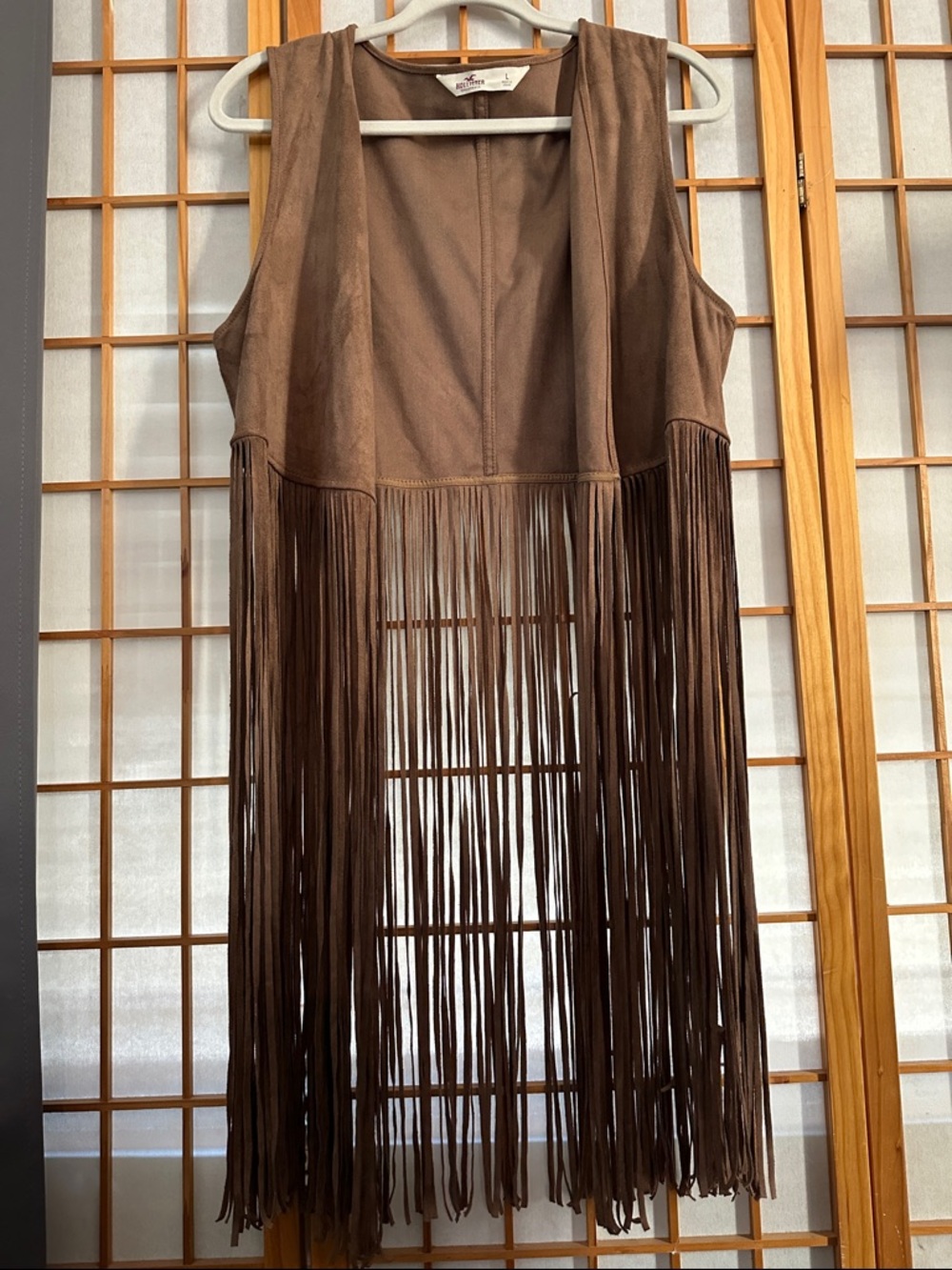 Hollister Chestnut Brown Sleeveless Suede Vest
